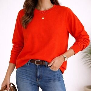 MYLES PRICE Orange Terry Cloth Crewneck Sweatshirt Made in USA Size 2